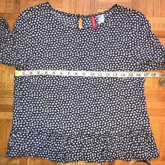 H&M Floral Peplum Blouse Size 6 Romantic Boho Chic Everyday Style - Picture 6 of 10